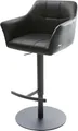Produktbild: DELIFE Barstuhl Yulo-Flex Drehfuß höhenverstellbar Metall Echt-Leder Schwarz