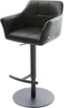 Produktbild: DELIFE Barhocker Yulo-Flex, Drehfuß höhenverstellbar Metall Echt-Leder Schwarz