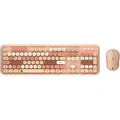Produktbild: KeySonic KSKM-8200M-RF Maus-Tastatur-Set DE Maus-Tastatur-Set, Full-Size Tastatur, runde Tasten, Mehrfarbig sand/cremefabig