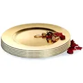 Produktbild: BigDean Platzteller 6 Stück Dekoteller Event Teller Unterteller Antik - Gold - farbend 33cm Kunststoff Tischdeko - Gold