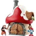 Produktbild: Schleich Spielset Figuren Set Smurfs Schlumpfhaus Haus Papa Schlumpf Gargame
