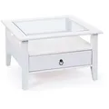 Produktbild: Couchtisch PROVENCE - weiß - mit Schublade und Glasplatte