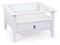 Produktbild: Inter Link Couchtisch mit Sicherheitsglas und Schubladen (Weiss, 75 x 75 x 45 cm) 75 x 75 x 45 cm