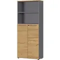 Produktbild: GERMANIA Melamin Schrank Abschließbar 800 x 400 x 1.970 mm Braun, Graphit