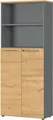 Produktbild: Aktenschrank Agenda Home, 5 OH, B 800 x T 400 x H 1970 mm 2 offene Fächer, abschließbar, Graphit/Eiche 112941