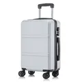 Produktbild: YONSLY Trolley Reisekoffer Travel Suitcase, Rollkoffer Handgepäck, Kabinenkoffer Hartschalenreisekoffer mit 4 Rollen 360°, Zahlenschloss, Weicher Gummigriff (M, Silber)