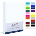 Produktbild: Camry Spannbettlaken CLASSIC, Jersey Baumwolle, Gummizug: rundum, viele Farben, alle Matratzenhöhen, Bettlaken, Spannbetttuch weiß Boxspring 180-200 cm x 200-220 cm