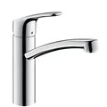 Produktbild: hansgrohe Focus M41 - Küchenarmatur, 1 Stahlart, Wasserhahn Küche mit Auslaufhöhe 160 mm, Mischbatterie Küche 360° schwenkbar, Chrom, 31806000
