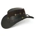 Produktbild: Black Forest Fox Country Luxus Western Cowboy Hut Reiten Leder Sonnenhut (M Deep Brown)