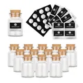 Produktbild: Ankerkraut leeres Korkenglas, klein, 12 Stück Gewürzgläser, inklusive Etiketten zum selber Beschriften, zum Abfüllen von Gewürzen, Kräuter, Bonbons, großartiges Gast-Geschenk, 170 ml, Embossing