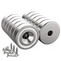 Produktbild: Magnetpro 12 Stück Magnete 7kg 16x5mm Senkkopf Topfmagnet Schrauben Kapsel