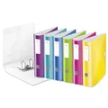 Produktbild: Leitz Qualitäts-Ordner 180° Active WOW, 5er Pack, A4, Breit, Abgerundeter Rücken, 8,2 cm breit, Gummibandverschluss, Leichtes Polyfoam, Plastik-Ordner, WOW Serie, Farblich sortiert, 11060099