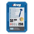 Produktbild: KREG Blue-Kote Taschenlochschrauben - 51mm, Grobgewinde, Linsenkopf