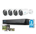 Produktbild: Reolink Überwachungskamera 12 MP Ultra HD PoE (Innenbereich, Außenbereich, 8-Kanal NVR mit 2TB HDD und 4 Bullet Kameras, Farbige Nachtaufnahme,Zwei-Wege-Audio,Dauernde 24/7 Aufzeichnung)