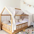 Produktbild: lilimaus Hausbett Himmel [in 12 Farben] Betthimmel Hausbett aus 100% Baumwolle Musselin - Stoffhimmel für Hausbett Deko Mädchen & Jungen - Himmel für Hausbett Kinder - Bett Vorhang Kinderbett