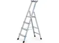 Produktbild: ZARGES Profi-Stufenleiter, einseitig begehbar, Aluminium eloxiert, mit Werkzeugablage, für Handwerk und Industrie, 4 Stufen inkl. Plattform