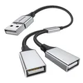 Produktbild: USB Splitter Kabel USB Y Splitter Adapter Dual USB 2.0 Netzkabe lweiterung fü...