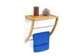 Produktbild: relaxdays Handtuchregal Wandhandtuchhalter Bambus & Chrom