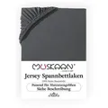 Produktbild: Müskaan Spannbettlaken Topper Spannbetttuch Bettlaken Spannbetttücher Leintuch 100% Baumwolle, Jersey, Gummizug: Rundumgummizug, Matratzen Bezug bis 10cm Matratzenhöhe grau 180-200 cm x 200 cm