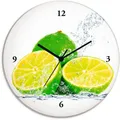 Produktbild: Artland Wanduhr Limette mit Spritzwasser (wahlweise mit Quarz- oder Funkuhrwerk, lautlos ohne Tickgeräusche)