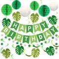 Produktbild: Happy Birthday Girlande Party Set,Grüne Geburtstagsdeko für Frauen & Mann