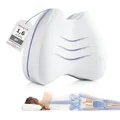 Produktbild: Kniekissen für Seitenschläfer, Orthopädisches Bein-Kissen für eine optimale Schlafhaltung, Ergonomisches Lagerungskissen aus viscoelastischem Memory Schaum, atmungsaktiver & waschbarer Bezug 23,5x9,5