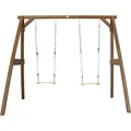 Produktbild: AXI Doppelschaukel Braun aus  Holz | Schaukel mit Gestell für 2 Kinder | Kinderschaukel / Schaukelgestell für den Garten - Braun