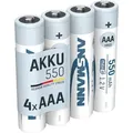 Produktbild: Ansmann - Akku aaa 550mAh Micro NiMH 1,2V – 1000x wiederaufladbar (4 Stück)