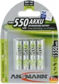 Produktbild: Ansmann AAA Micro Akku 550mAh NiMH 1,2V 4er Pack silber wiederaufladbar NEU