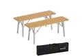 Produktbild: Skandika Sitzbank Tolja 2er Set, Campingbank aus Bambus, Füße verstellbar, Klappfunktion, 100 x 27 x 39 cm, bis 200 kg belastbar, wetterfest, Tragetasche