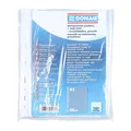 Produktbild: DONAU Prospekthüllen DIN A5 / 100 Stück/ Genarbt Oben Offen Klarsichthüllen Sicht-Hüllen Gelochte Plastikhülle für Dokumente Papiere / Transparent 50 Mikron (1er Pack)