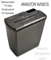Produktbild: AMAZON BASICS Aktenvernichter 7-8 Blatt Streifenschnitt CD-Schredder