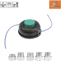 Produktbild: Freischneider, Trimmer Fadenkopf, Mähkopf 2 - 2,4mm inkl. 5 Adapter