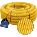 Produktbild: tecuro Drainagerohr 3 Meter - DN80, flexibel, gewellt und geschlitzt, PVC-U, DIN 1187