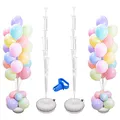 Produktbild: Ballonsäulenständer Kit Basis 2 Stück Sets 1.6 Meter Einstellbare Ballonbaum mit Wassergefüllte Basis Ballonturm Dekoration für Geburtstag Gartenparty Hochzeit Halloween Party Supplies Weihnachten