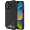 Produktbild: BMW Apple iPhone 16 Hardcase Perforated Tricolor Line MagSafe Schwarz