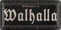 Produktbild: LANOLU Retro Blechschild WALHALLA - Wikinger Deko Schild als Wanddeko, Gothic Deko Wohnung, Valhalla Metallschild 16x32cm