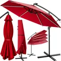 Produktbild: DeubaXXL DE LED Solar Ampelschirm Mali Rot Ø350cm UV-Schutz 80+ Hülle 107014