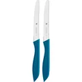 Produktbild: WMF Brotzeitmesser Brötchenmesser Frühstücksmesser Set 2tlg 23cm Wellenschliff blau (11 cm) (18.9647.3100)