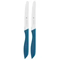 Produktbild: WMF Frühstücksmesser Set 2-teilig, 23 cm, Brötchenmesser Wellenschliff, Brotzeitmesser, Spezialklingenstahl, Kunststoffgriff, blau