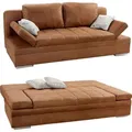 Produktbild: Schlafsofa verstellbar Bettkasten Couch Steppung Antiklederoptik in Braun Curry / 15117 - Braun