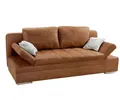 Produktbild: luma-home Schlafsofa 15117, mit Bettkasten B200/T100/H84 cm, Liegefläche 148x200 cm, Armlehnen verstellbar, Bettfunktion,attrakt.Steppung, Mikrofaser Antikleder-Optik Braun Curry