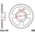 Produktbild: Kettenrad JT Sprockets 38Z Teilung 428 für hochwertige Leistung für: Yamaha SYM