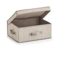 Produktbild: Zeller Aufbewahrungsbox gestreift Beige mit Deckel 38x29x16,5 cm