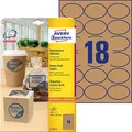 Produktbild: AVERY Zweckform L7103-25 Kraftpapier Etiketten (450 Aufkleber zum Bedrucken, 42,3x63,5mm auf A4, selbstklebend, ovale Recycling Etiketten, nachhaltige Produktaufkleber) 25 Blatt, naturbraun