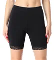 Produktbild: Bellivalini Damen Kurze Leggings aus Bio-Baumwolle mit Spitze für Tunika BLV50-225 (Schwarz, S)