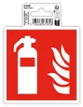 Produktbild: EXACOMPTA Warnschild Hinweisschild Feuerlöscher PVC selbstklebend 10x10 cm Rot 67030E, Fensterreiter