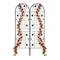 Produktbild: Relaxdays Rankgitter, 2er Set, HxB 180 x 50 cm, Metall, Rankhilfe für Kletterpflanzen, freistehend, zum Stecken, schwarz