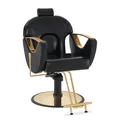 Produktbild: Barberpub Friseurstuhl mit Kopfstütze Höhenverstellbar Hydraulikpumpe 9578BK