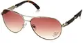 Produktbild: GUESS Piloten-Sonnenbrille für Damen aus Metall, Gld-34, 60 mm